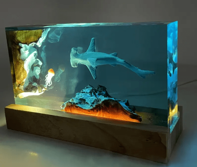 Shark Jellyfish Diorama Lamp